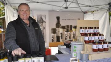 Geoff Holman from Marulan-based TruffleMen reported a swift trade at the Goulburn Farmers Market in Montague Street. Picture by Louise Thrower.