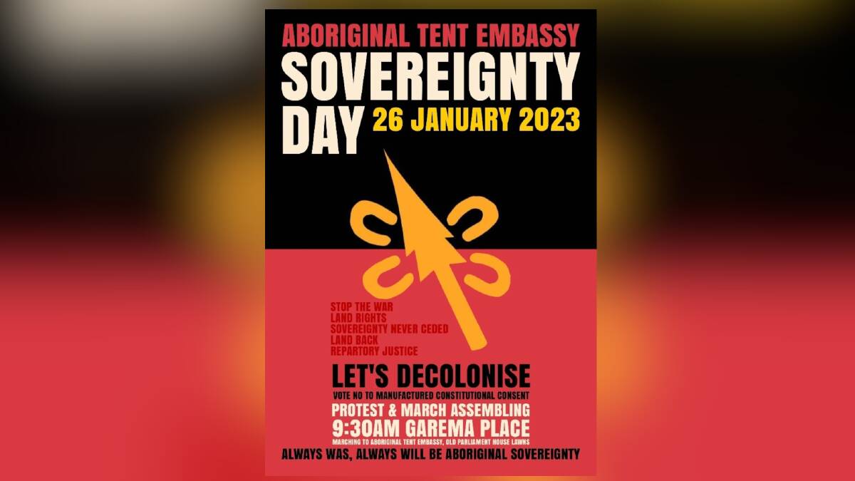 Canberra's Sovereignty Day poster. Picture supplied