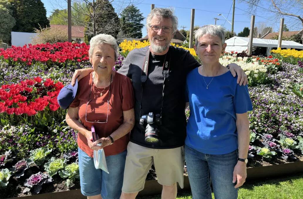 Doreen, Steve and Chris Wright at Tulip Time in 2023. Picture by Sally Foy