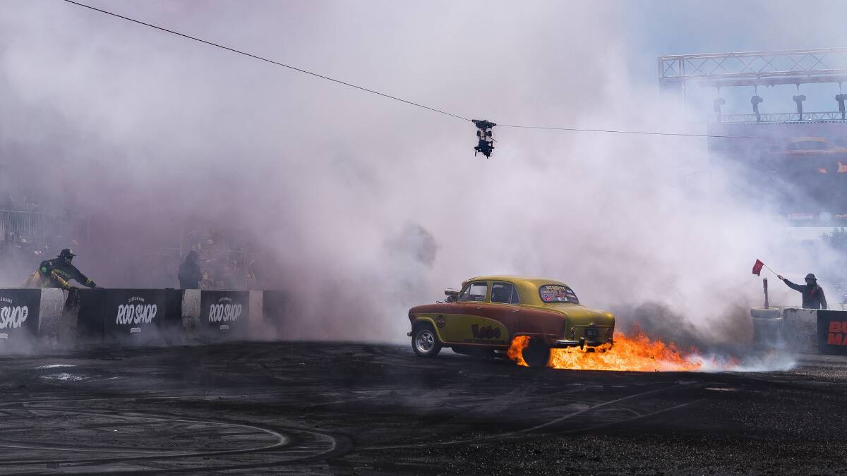 Summernats 35 Burnout Masters finals. Picture by Sitthixay Ditthavong