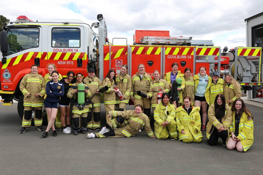 Goulburn high school students kitted out for the 'Girls on Fire' program, held on Monday (September 5). Picture by Dominic Unwin