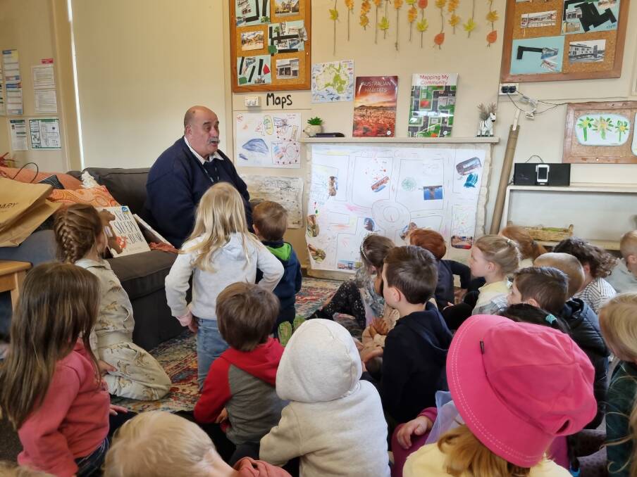 SDN Lady McKell preschoolers had some big ideas for Goulburn Mulwaree Mayor Peter Walker. Picture supplied.
