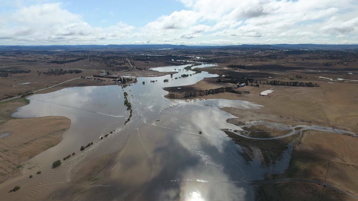Floodwaters near Goulburn. Picture: Tina Milson