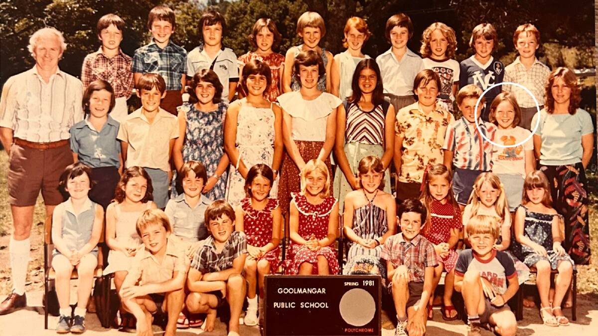 Julian Assange, circled, in a photo from Goolmangar Public School, taken in 1981. Penny Somerville is five people to the right of Julian. Picture supplied