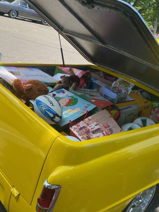 A car full of presents. Picture supplied