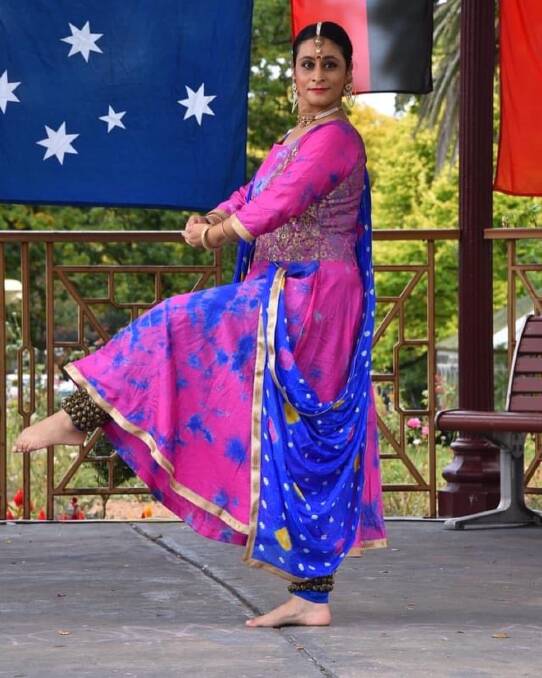 Sakshi Kumar performing in Belmore Park for the 2022 Harmony Day celebrations. Picture supplied