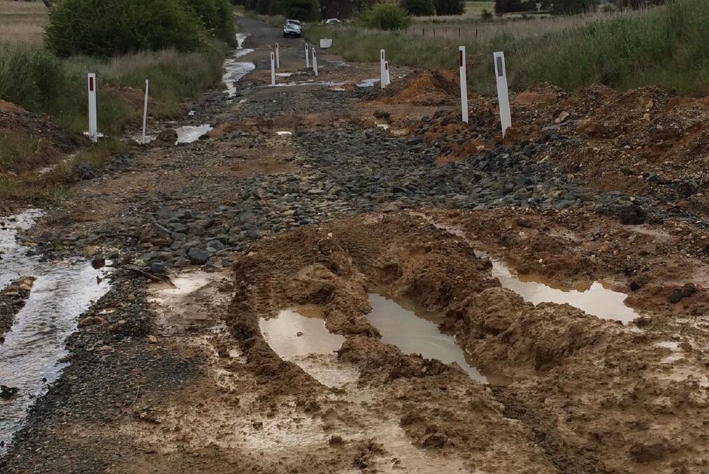The bog hole is at least 200 metres long and most residents on Old Gap Road will not even risk driving their four-wheel drives down the street. Picture supplied
