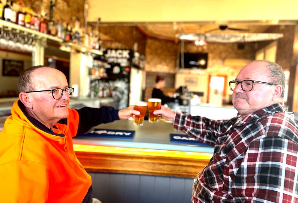 Part-time cleaner Ray Coote and retiree Neil Quinlivan have been visiting the Doodle Cooma Arms Hotel for years. Picture by Ted Howes