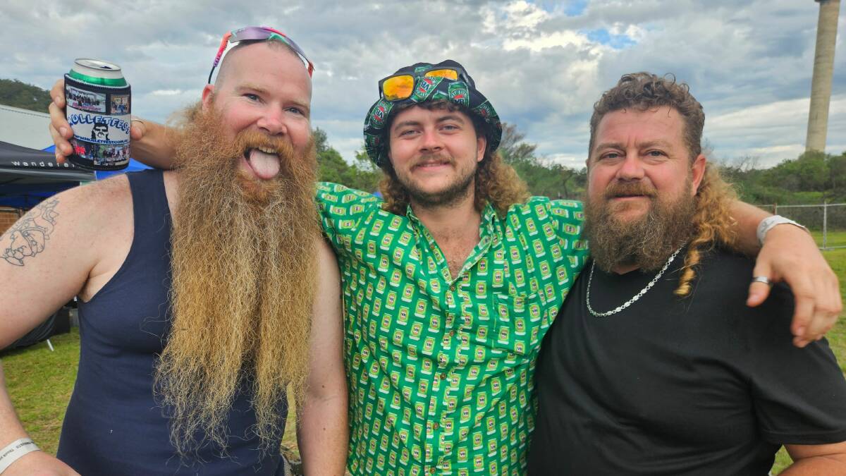Mitchell White (middle) was crowned the Best Mullet of Them All for 2023. Picture supplied 