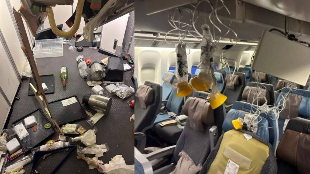 Turbulence aftermath in the Singapore Airlines cabin. Picture Z/FL360aero