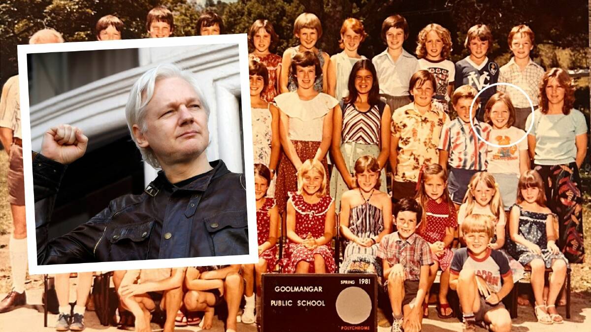 Mr Assange's class picture from his time at Goolmangar Public School. Pitcures by AP Photo/Frank Augstein/supplied