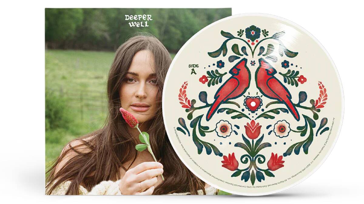 Kacey Musgraves' album Deeper Well pressed on a hand-drawn picture disc vinyl. via kaceymusgraves.com