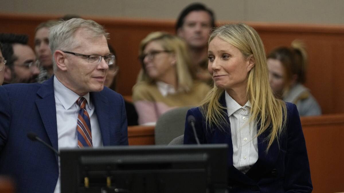 Paltrow and lawyer. Source: AP Pool