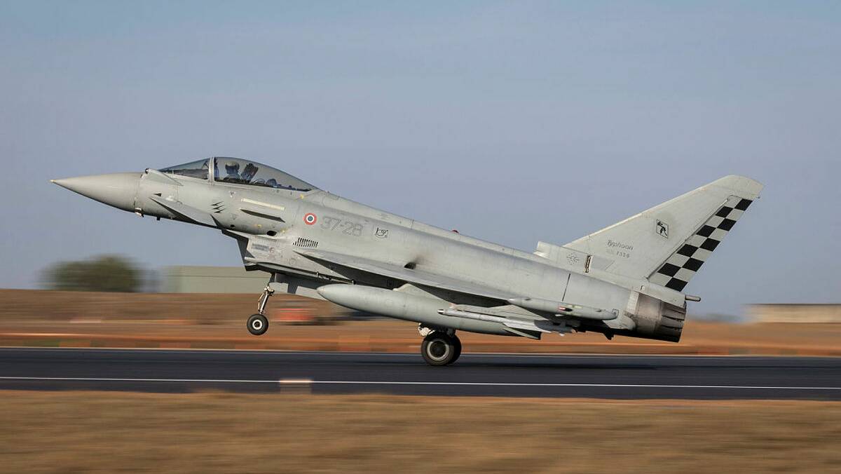 An Italian Air Force Eurofighter Typhoon during Exercise Pitch Black 24.