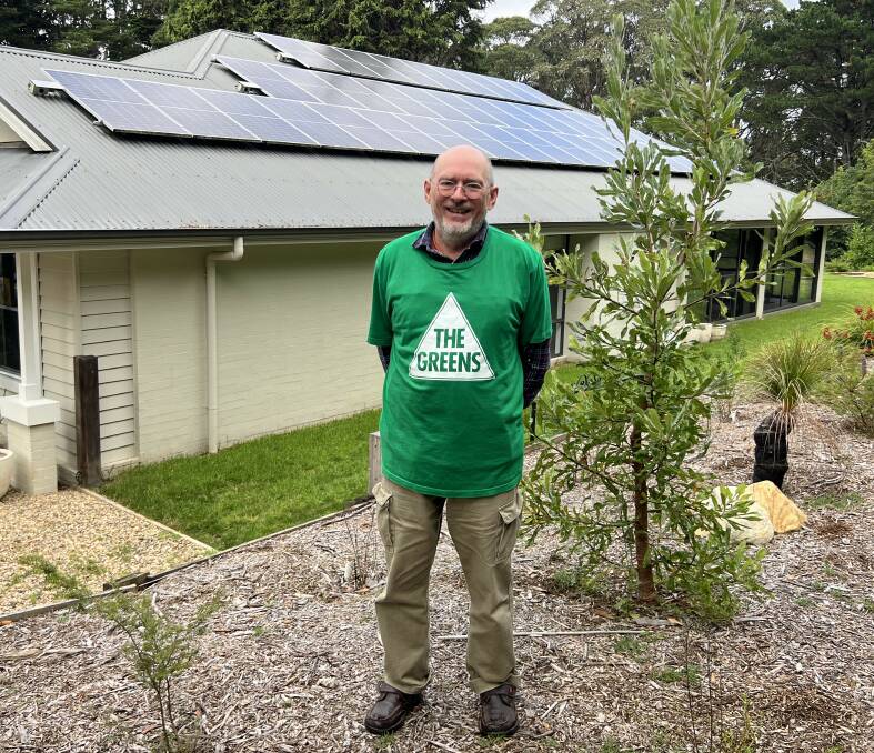 Greens candidate for Goulburn Gregory Olsen at his Bundanoon home. Photo by Sally Foy.