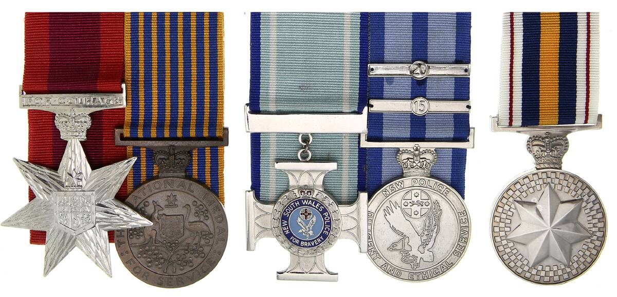 The first Star of Courage bravery decoration - awarded to an Australian female police officer who grew up in Goulburn - is being auctioned in Sydney on Friday. Picture supplied.