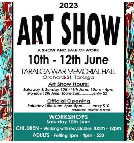 The Taralga Art Show will be at the War Memorial Hall from Saturday to Monday. Picture supplied.
