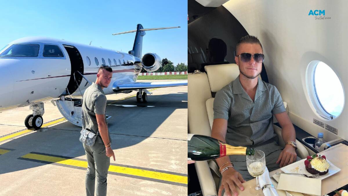 Tyson Robert Scholz, the ASX Wolf, on a private jet in France. Picture instagram/Tysonscholz_infinitytrading