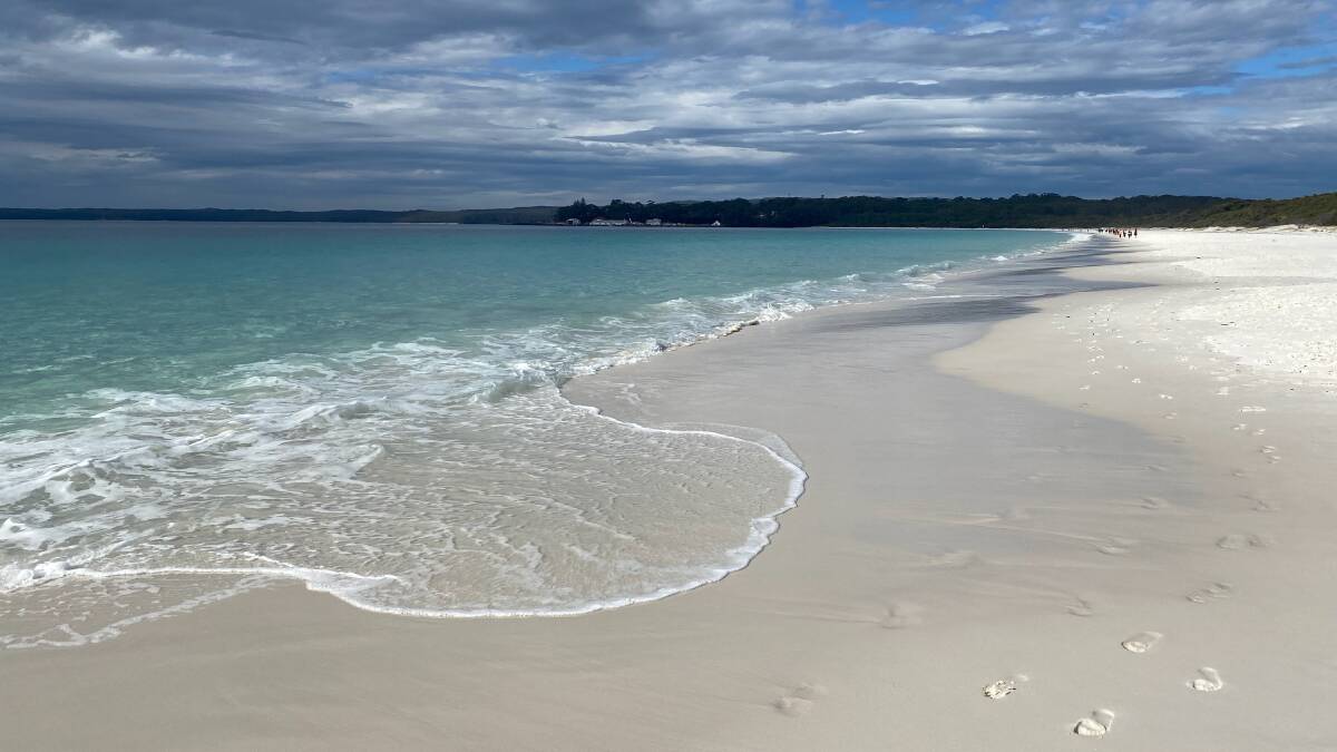 The walk travelled over some spectacular beaches with amazing white sand. Picture by Glenn Ellard.