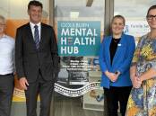 From left, COORDINARE manager mental health services Darren Carr, Angus Taylor MP, Kalynda Powell from Family Services Australia and COORDINARE CEO Prudence Buist at the new Goulburn Mental Health Hub. Picture supplied

