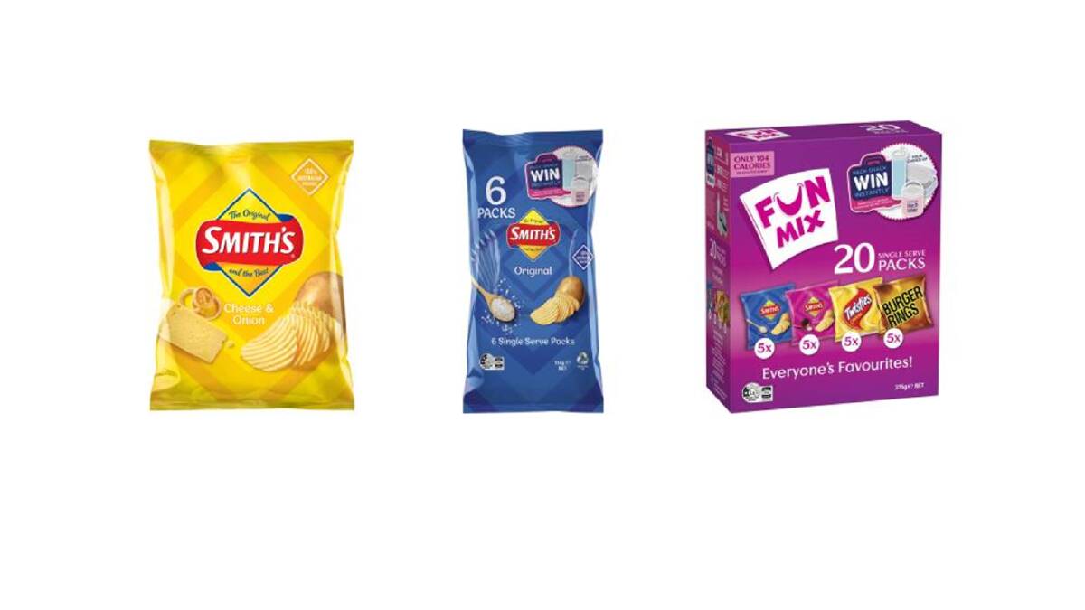 The Smith's Snackfood Company is recalling some of its chip varieties due to the potential presence of plastic pieces. Picture by The Smiths Snackfood Company 