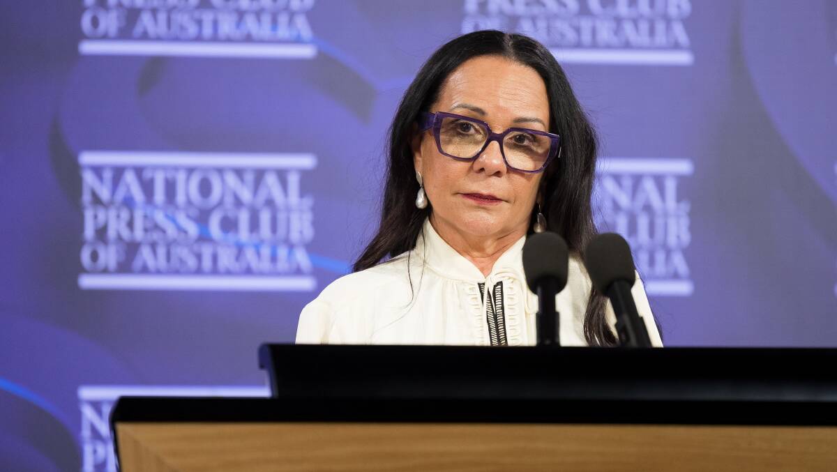 Minister for Indigenous Australians Linda Burney addresses the National Press Club on Wednesday. Picture by Sitthixay Ditthavong 