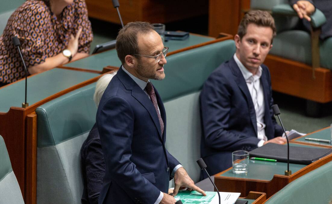 Greens housing spokesperson Max Chandler-Mather, right, accused the Prime Minister of misrepresenting him in the chamber. Picture by Gary Ramage