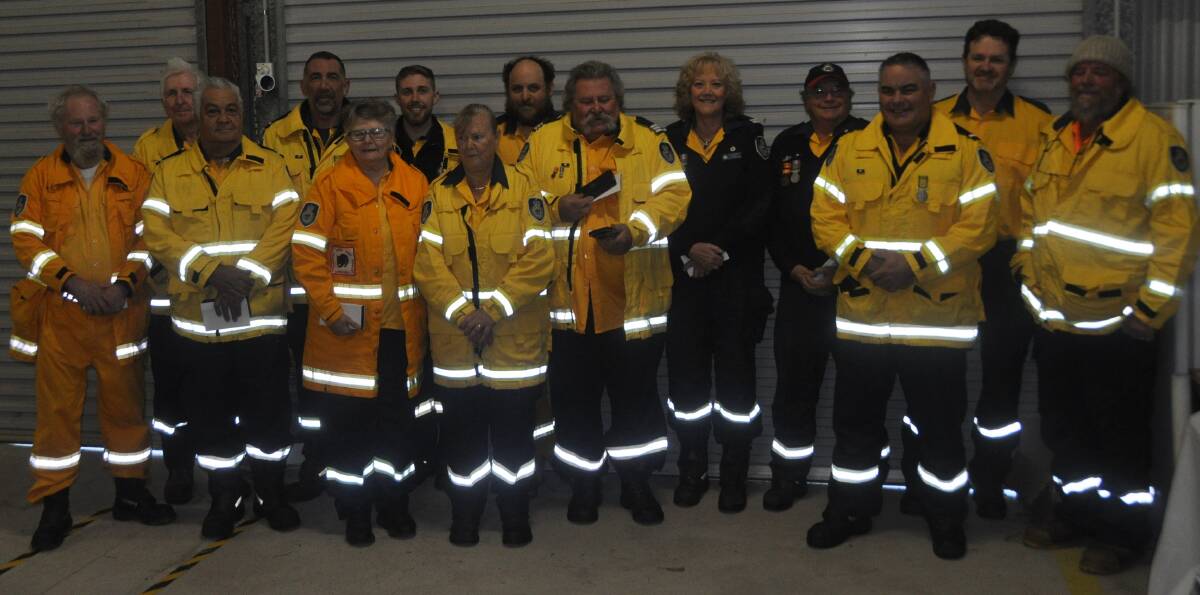 Bungonia RFS members receive the National Emergency Medal at a special presentation on Sunday. Image supplied.
