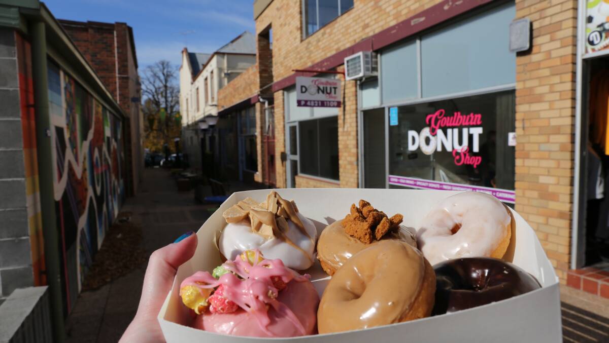 Goulburn Donut Shop provides dozens of flavours of the sweet treat. Image by Jacqui Lyons. 