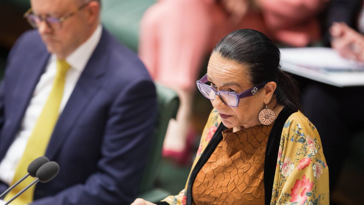 Minister for Indigenous Australians Linda Burney fielded questions over the Voice to Parliament. Picture by Sitthixay Ditthavong.