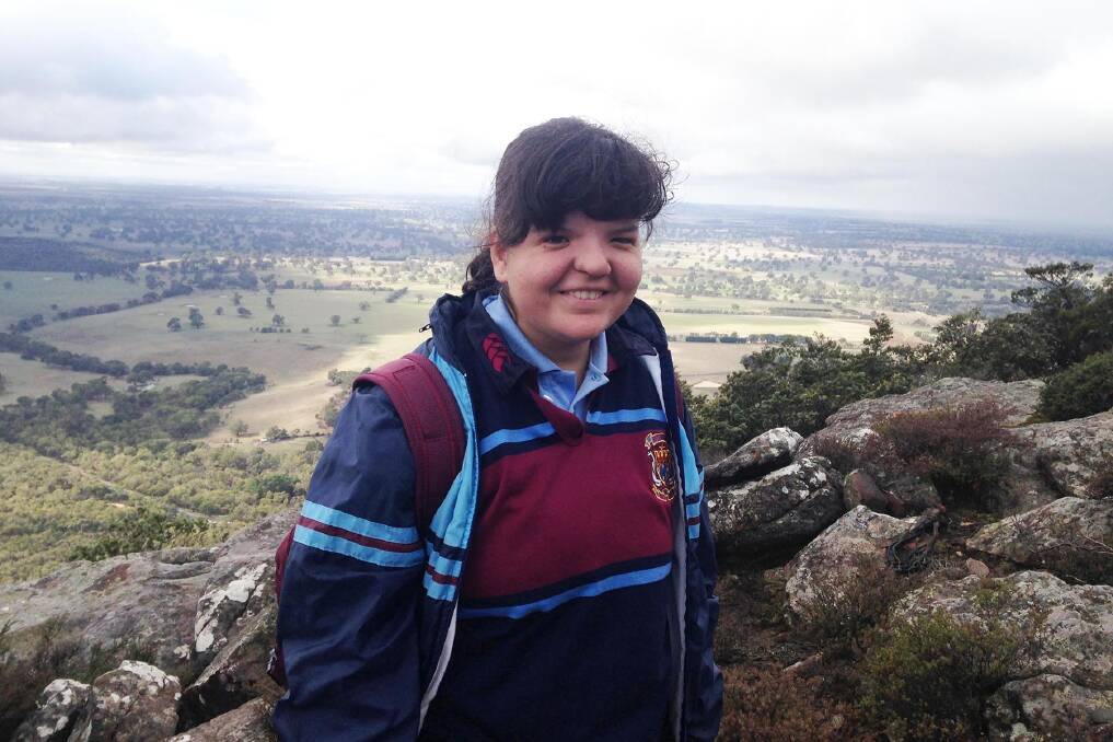 Eman Tabaza on a Monivae Outdoor Education camp near the Grampians in 2015. Picture supplied