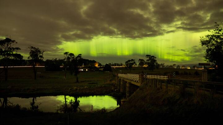 An aurora spotted in Tasmania on May 11 2024. Picture by Phillip Biggs
