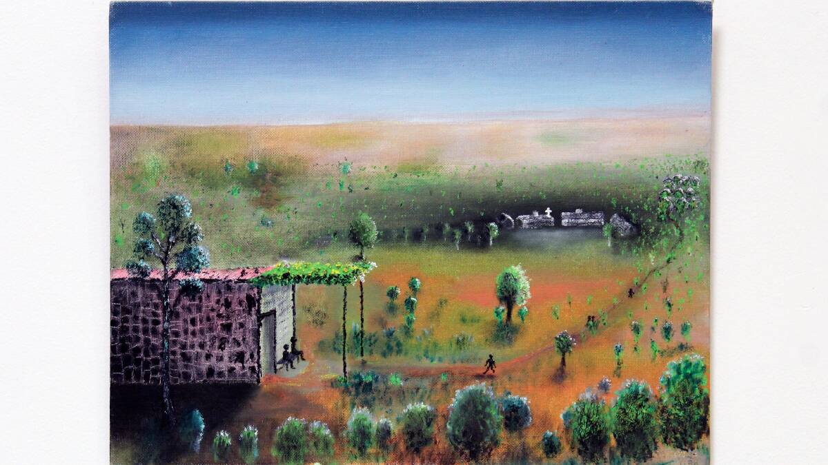 One of Jack Featherstone's paintings Moree with Catholic Mission - Redfern Series 1983. Picture supplied