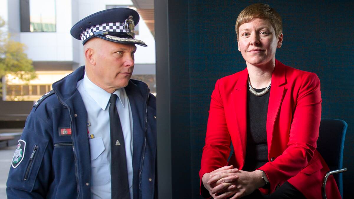 Detective Superintendent Scott Moller, left, and ACT Victims of Crime Commissioner Heidi Yates, right. Pictures by Elesa Kurtz