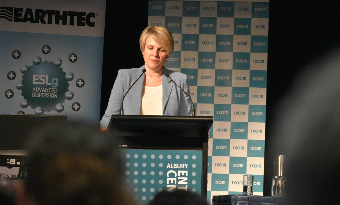 Water Minister Tanya Plibersek told the crowd of rural representives it would be extremely difficult to recover all the promised environmental water. Picture by Jamieson Murphy