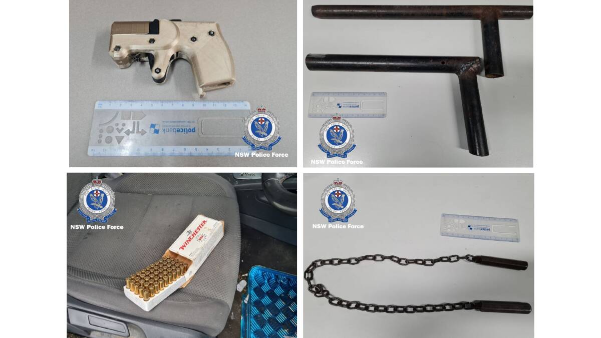 Some of the weapons police say they seized. Pictures supplied