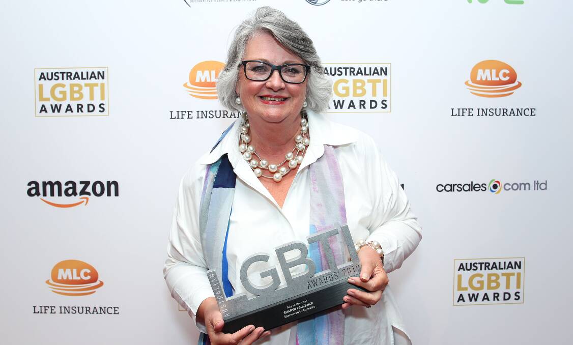 Sharyn Faulkner received the 2019 Australian LGBTI Award for Best Ally. Picture Getty Images