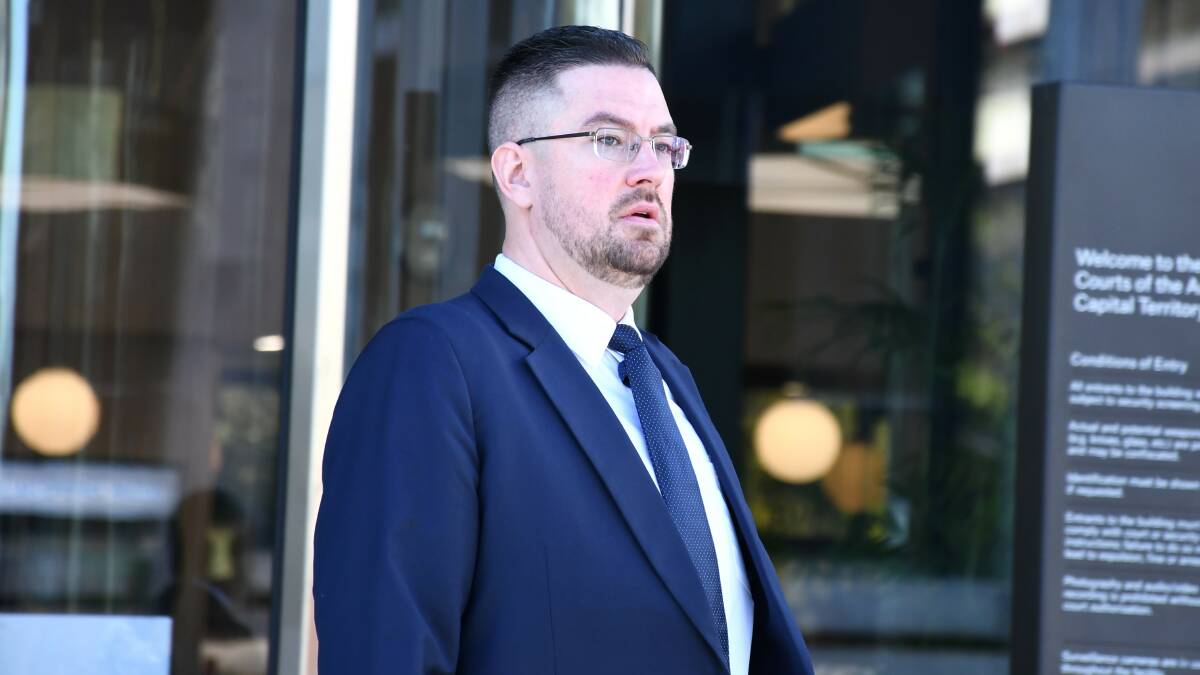 Michael McGoogan leaves court on Tuesday. Picture by Hannah Neale