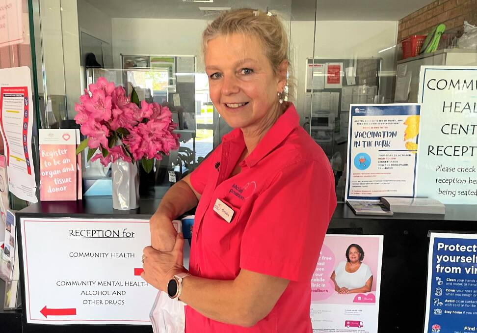 AWARENESS: McGrath breast care nurse Christine Walterlin welcomes patients at Goulburn Community Health Centre. Picture: Hannah Neale