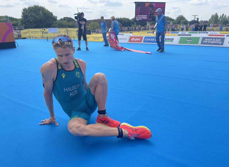 Matt Hauser after the triathlon at the 2022 Commonwealth Games in Birmingham. Picture by Rob Shaw