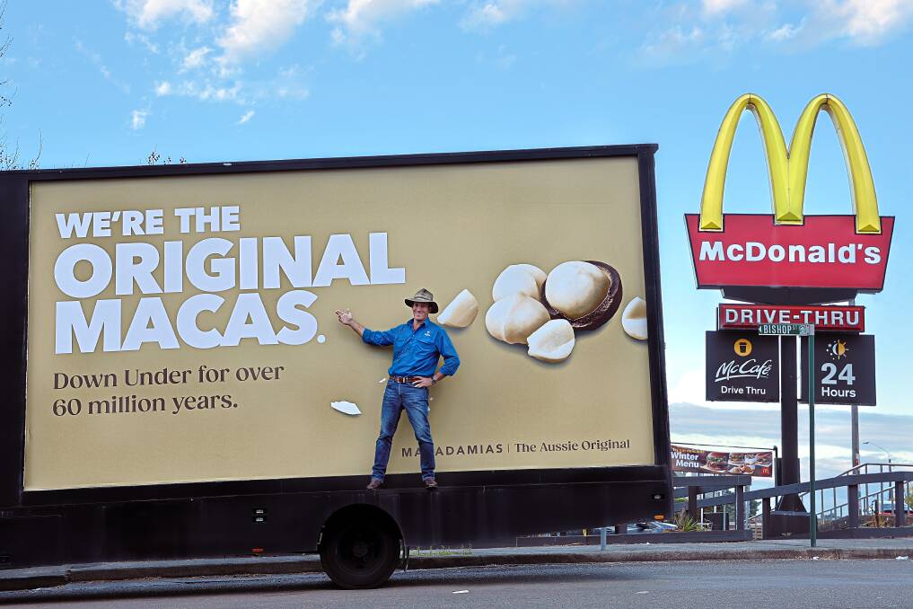 Queensland macadamia farmer Michael McMahon fronts the Australian Macadamia Society's latest campaign. Picture supplied