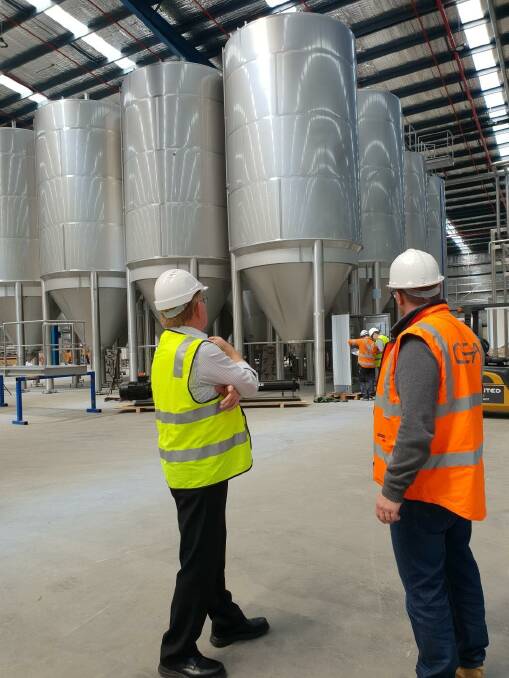 Former Goulburn Mulwaree mayor Bob Kirk toured Tribe Brewery in 2018. Picture supplied.