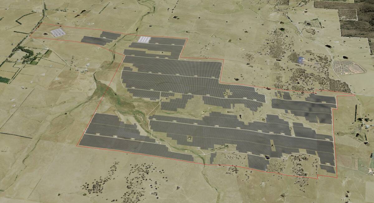 The proposed Gundary solar farm on Goulburn's southeastern outskirts would comprise about 700,000 solar panels. Image by Lightsource BP.