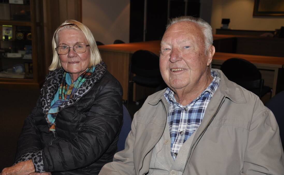 Ingrid Carroll and Anthony O'Neill's father, Neil, attended Tuesday night's council meeting which discussed his son's high water bill. Picture by Louise Thrower.