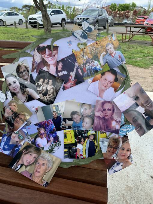 Participants in the 2022 Walk to Remember posted photos of their loved ones on a board. Picture supplied.