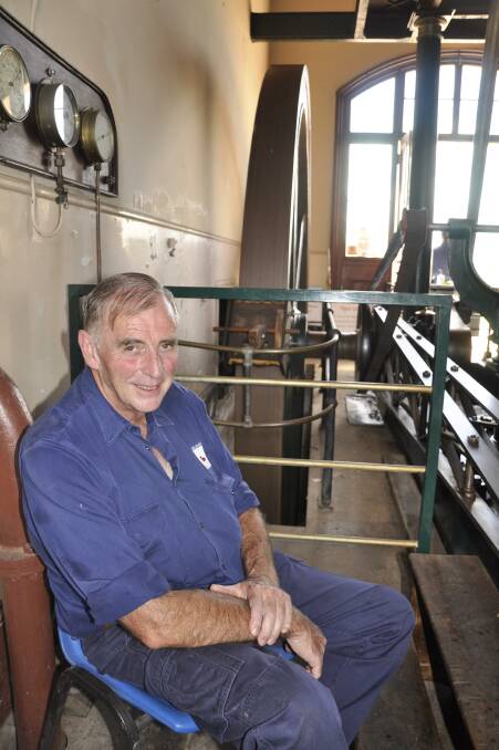 Ken Ainsworth keeps the Appleby Beam Engine well maintained at the Goulburn Waterworks. Photo: Louise Thrower.