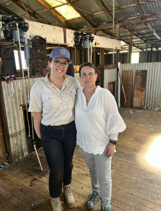 Jo Marshall (right) with a student at the Australian Agricultural Centre near Crookwell. Cr Marshall initiated and sought funding for the centre, which started last year. Picture supplied. 