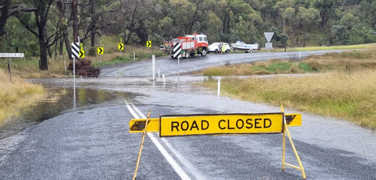 The Curraweela causeway over Burra Burra Creek floods regularly, cutting access along the Tablelands Way. Picture supplied.