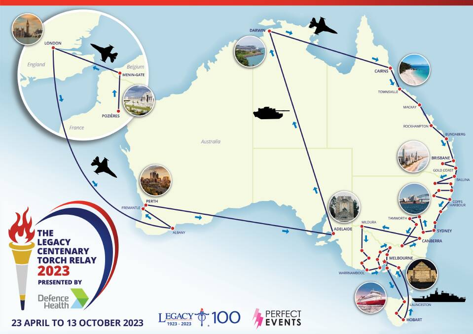 The Legacy Centenary Torch relay is travelling to many parts of Australia, including Goulburn on July 27. Picture supplied.