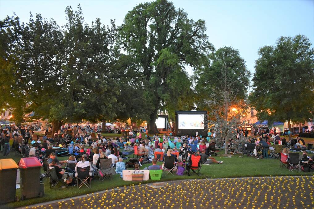 Pictures and Popcorn in the Park traditionally draws a large crowd to Belmore Park. Councillors were divided on whether an alcohol free area should apply. Picture supplied.